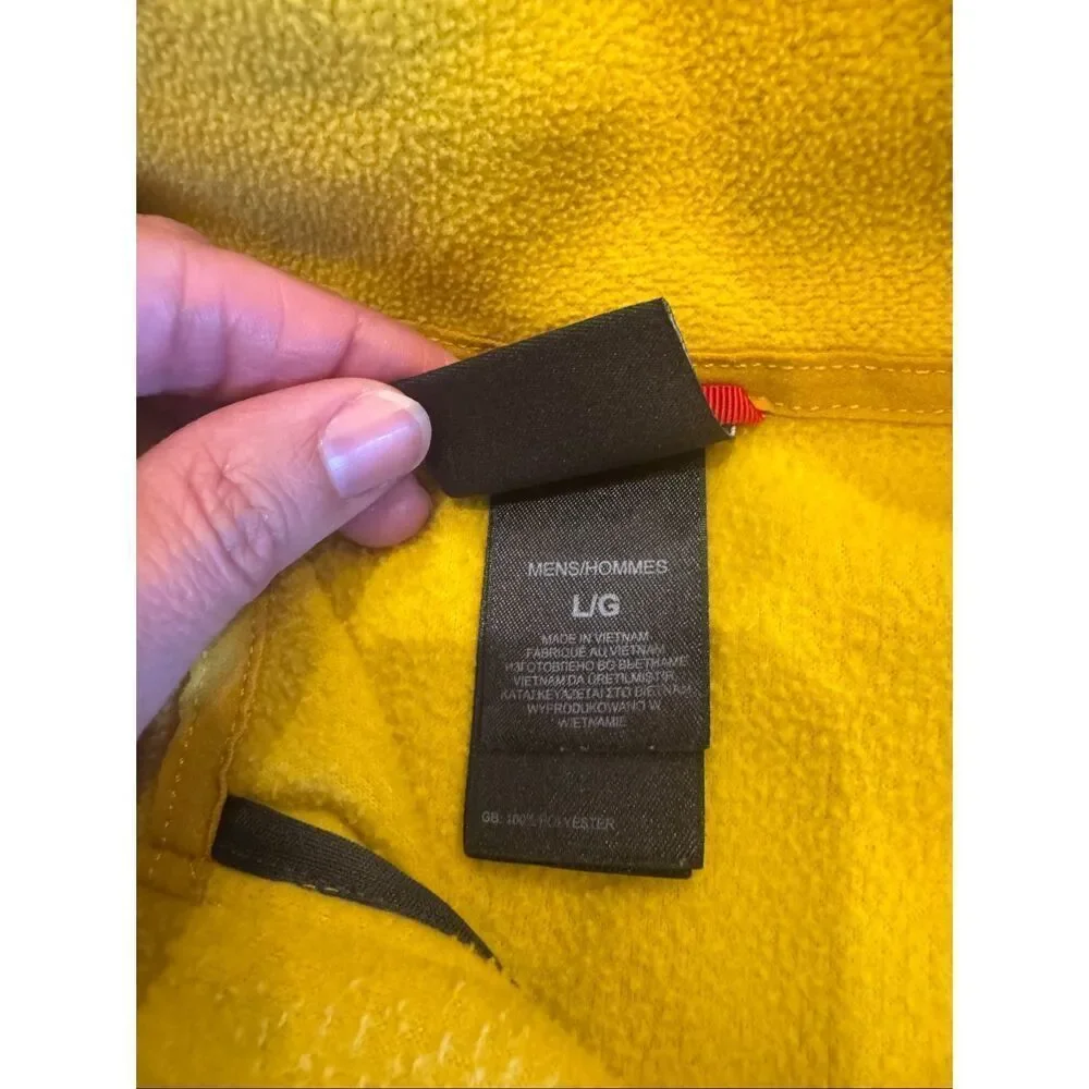 The North Face Men’s Large Yellow 1/4 Zip Fleece Pullover Chest Pocket Outdoor J